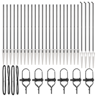 Pali per Recinzione con Punta 26 pcs Ø32 mm 180 cm in Acciaio Zincato