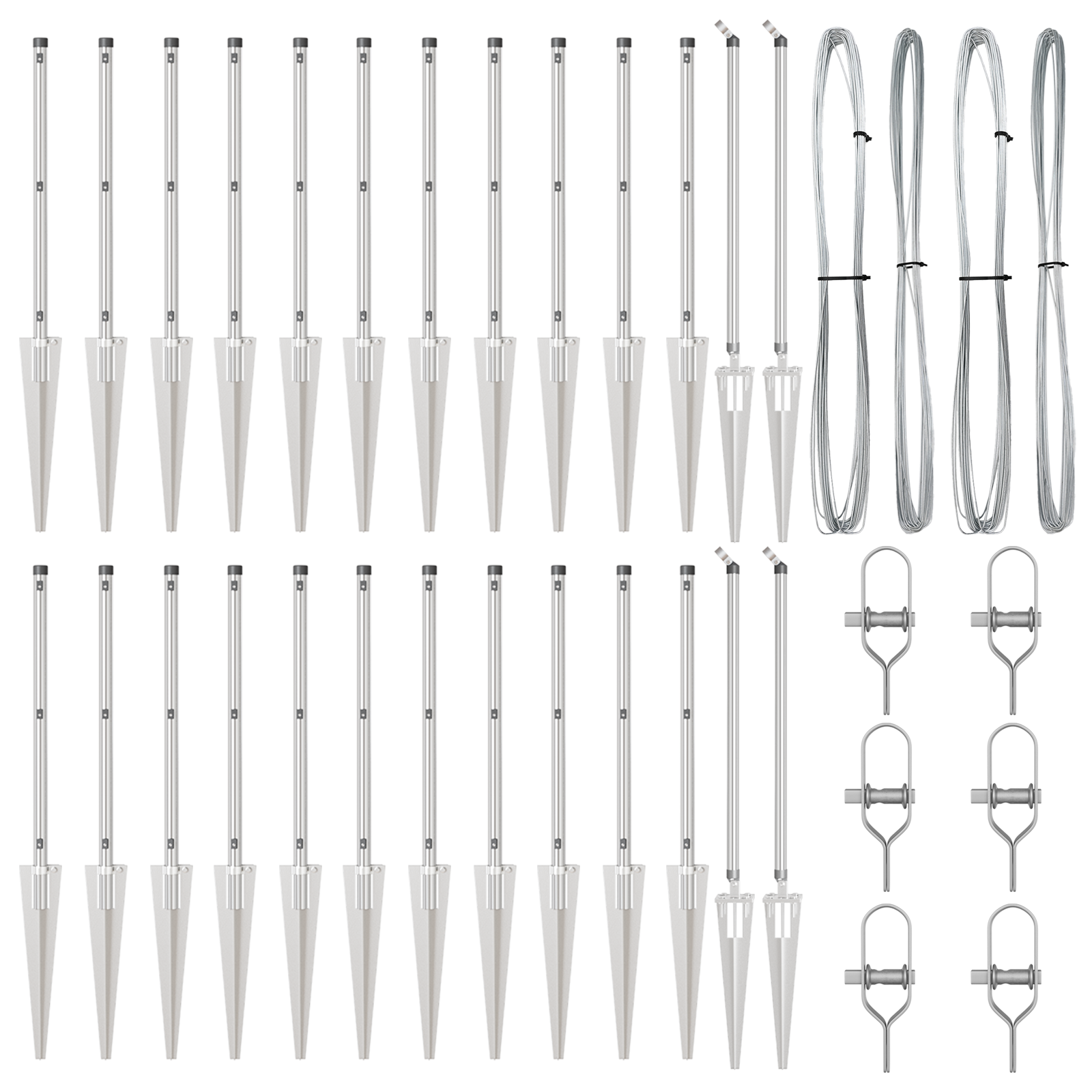 Pali per recinzione  con picchetto 26 pcs Ø32 mm 60 cm Acciaio zincato