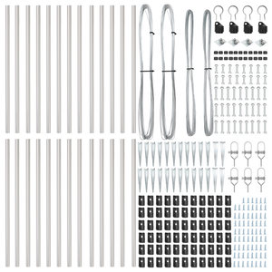 Posti per recinzione  con punta 26 pezzi Ø32 mm 80 cm acciaio zincato