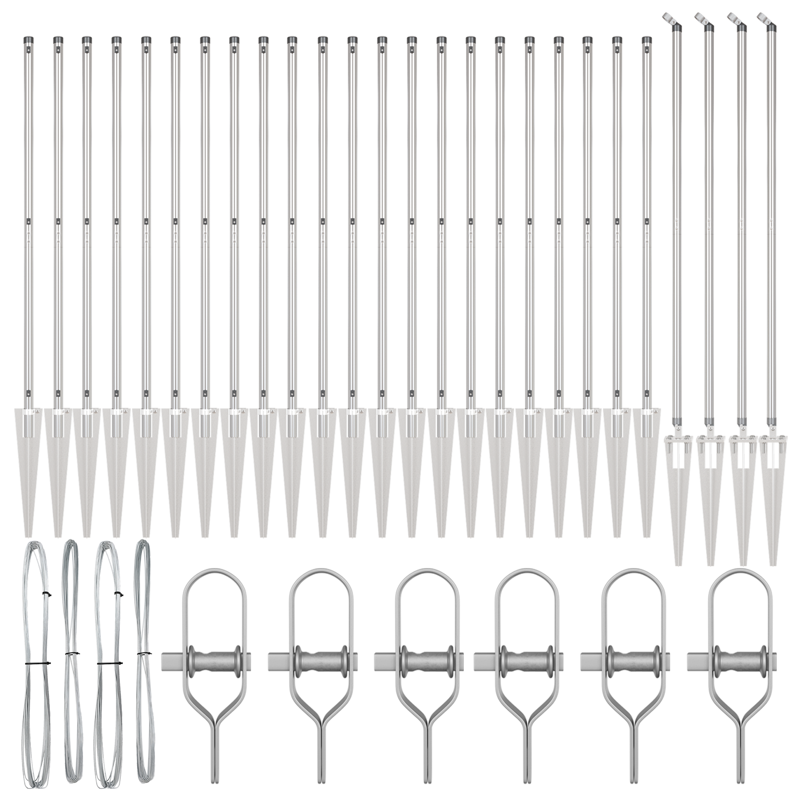 Posto per recinzione  con picchetto 26 pcs Ø32 mm 140 cm Acciaio zincato