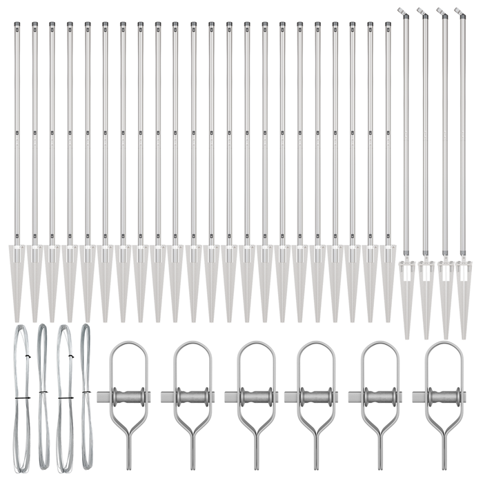 Postazioni per recinzione  con punta 26 pcs Ø32 mm 160 cm Acciaio zincato
