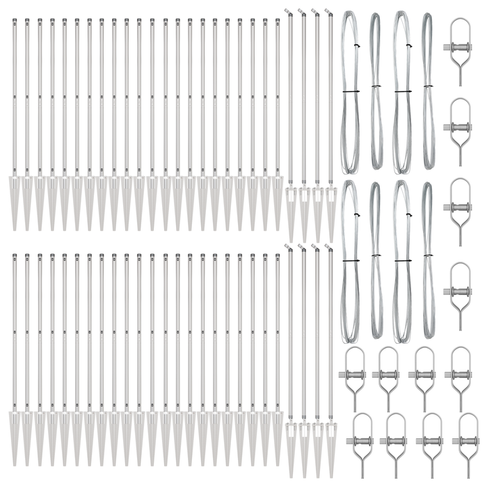 Pali di recinzione  con picchetto 52 pz Ø32 mm 160 cm Acciaio zincato