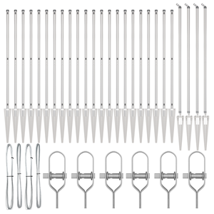 Pali di Recinzione  con Punta 26 pcs Ø32 mm 170 cm Acciaio Galvanizzato