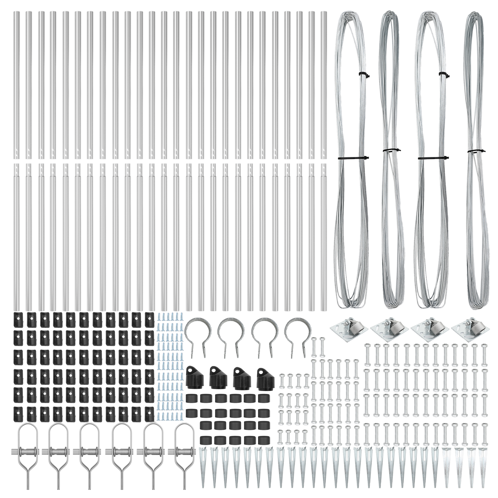 Pali di Recinzione  con Punta 26 pcs Ø32 mm 170 cm Acciaio Galvanizzato