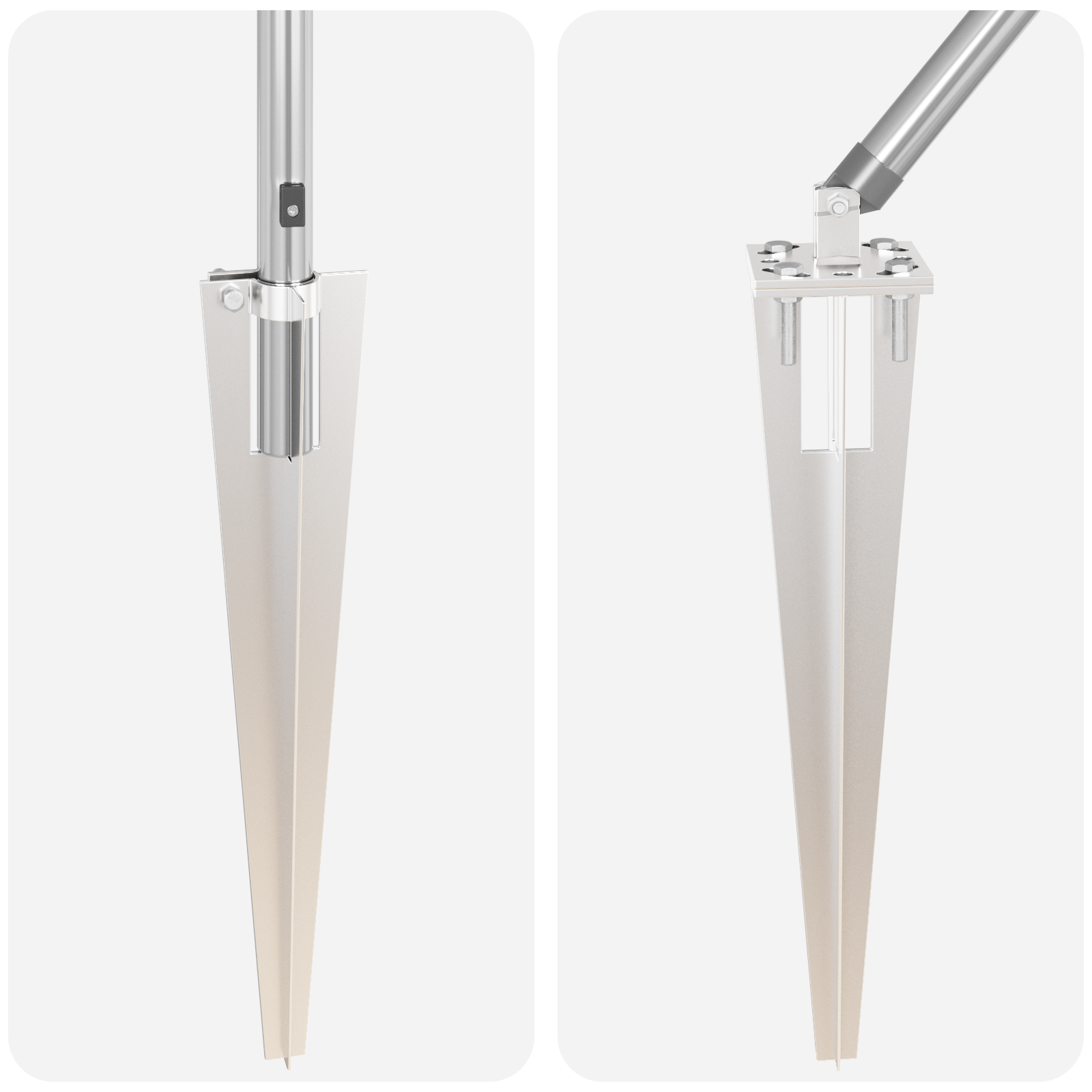 Pali per Recinzione  con Punta 52 pz Ø32 mm 170 cm Acciaio Zincato