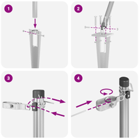 Posti per Recinzione  con Punta 26 pcs Ø32 mm 180 cm Acciaio Zincato