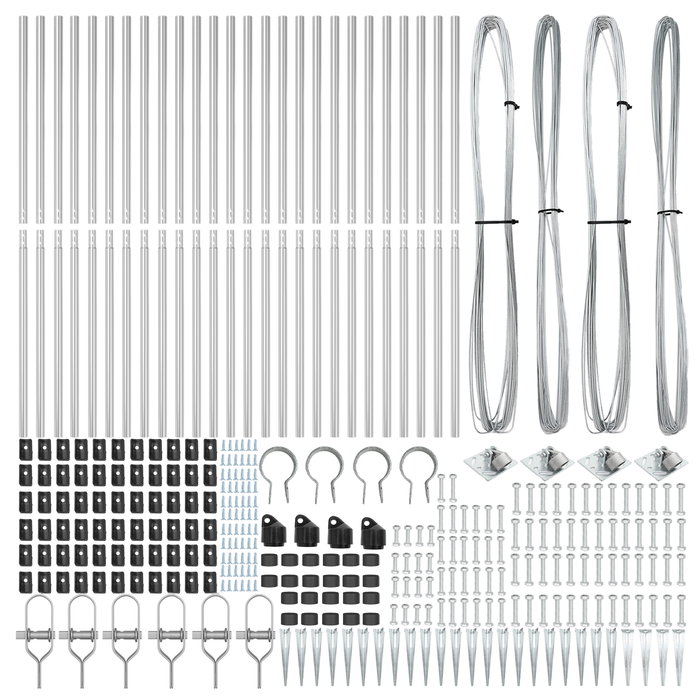 Posti per Recinzione  con Punta 26 pcs Ø32 mm 180 cm Acciaio Zincato