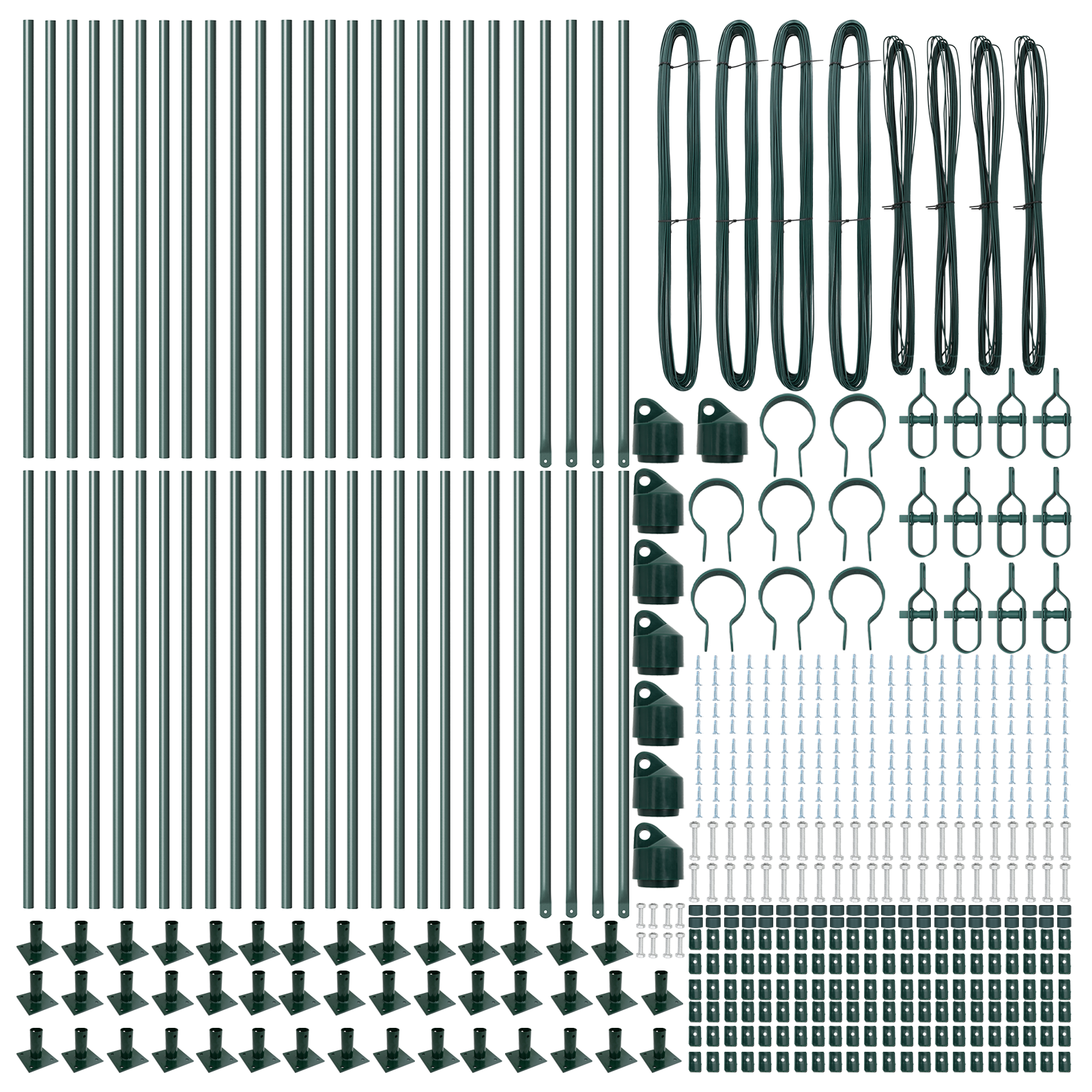 Poste per recinzione con basi 52 pz Ø32mm 90cm Acciaio galvanizzato