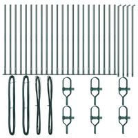 Pali per recinzione con basi 26 pz Ø32mm 110cm in acciaio zincato