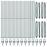 Pali di recinzione con basi 52 pz Ø32mm 110cm in acciaio zincato