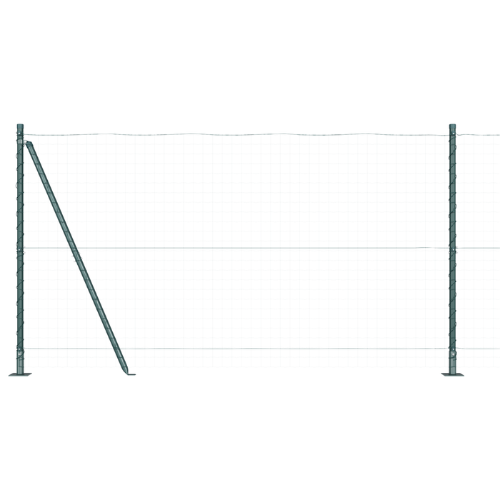 Pali della Recinzione con Piastrine di Base 26 pcs Ø32mm 68,5cm Acciaio Zincato