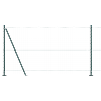 Pali di Recinzione con Piastra di Base 26 pz Ø32mm 78,5cm Acciaio Galvanizzato
