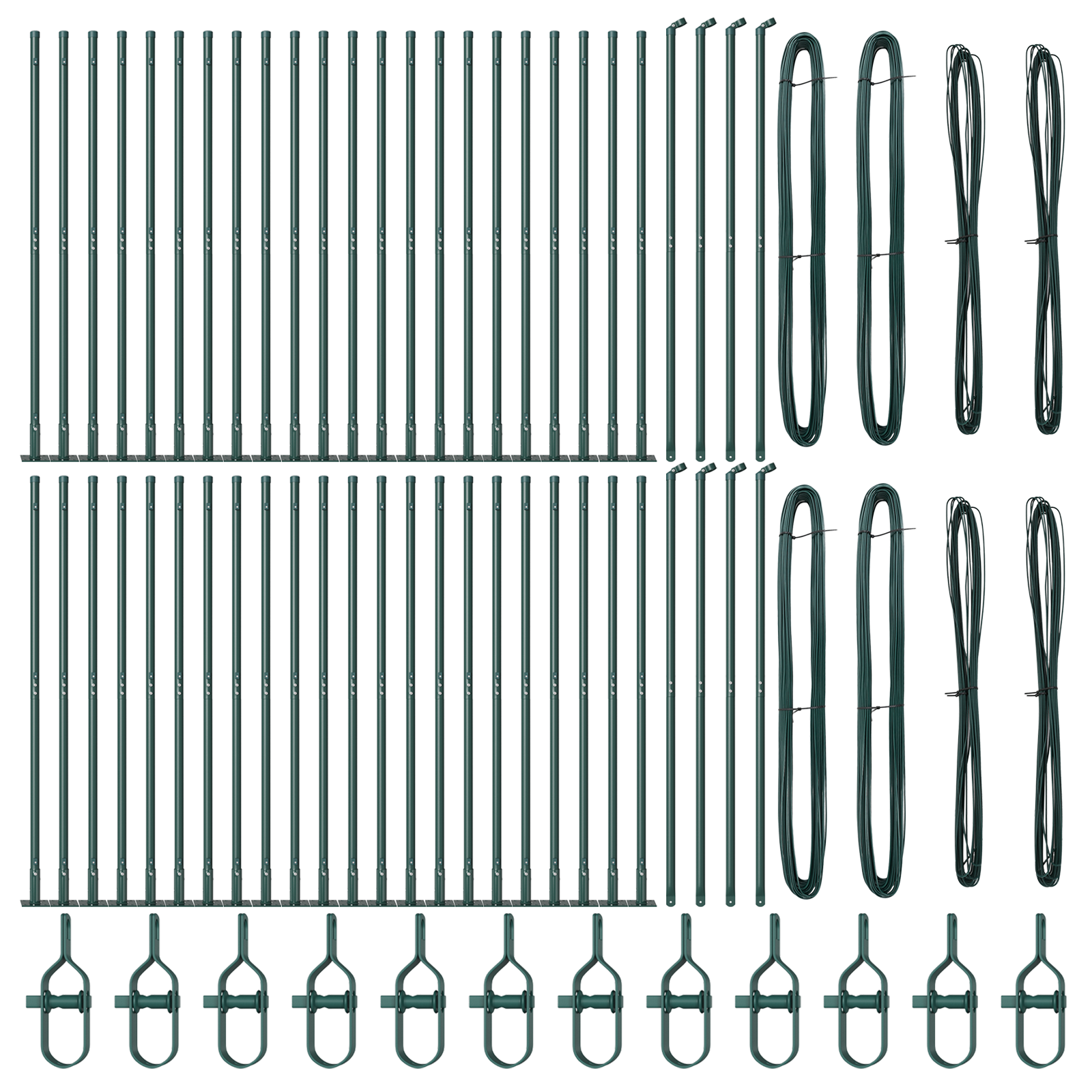 Postazioni per recinzioni con piastre di base 52 pcs Ø32mm 88,5cm in acciaio zincato