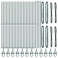 Postazioni per recinzioni con piastre di base 52 pcs Ø32mm 88,5cm in acciaio zincato
