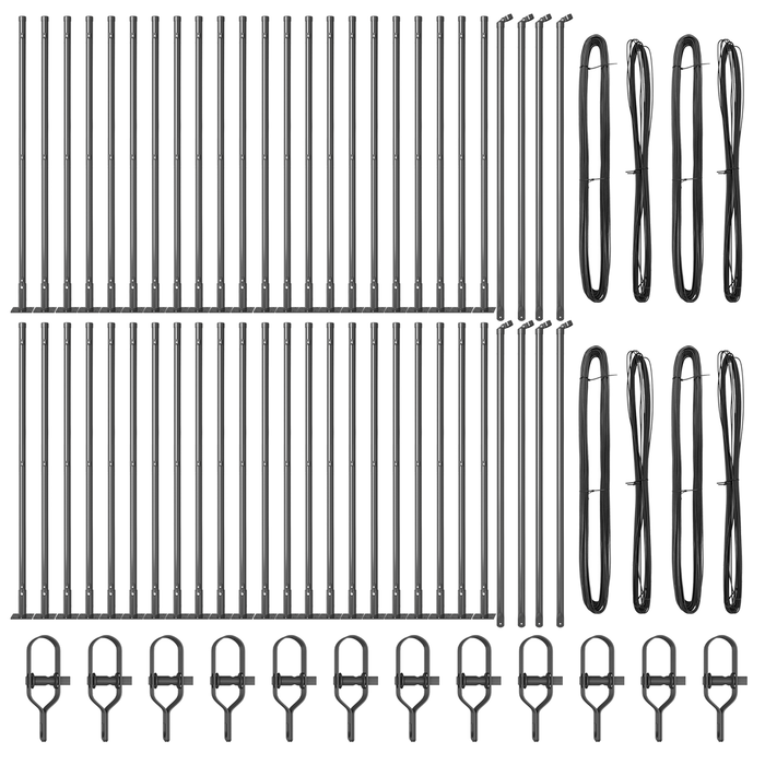 Pali di Recinzione con Piastre di Base 52 pcs Ø32mm 110cm Acciaio Zincato
