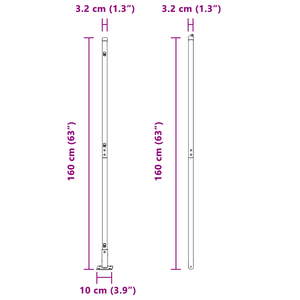 Posti per Recinzione con Piattaforme di Base 26 pcs Ø32mm 83,5cm Acciaio Zincato