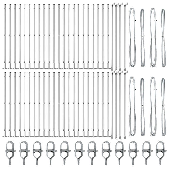 Pali di Recinzione con Piastra di Base 52 pz Ø32mm 70cm Acciaio Galvanizzato