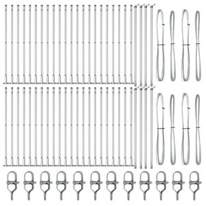 Posts per recinzione con basi 52 pezzi Ø32mm 90cm Acciaio zincato
