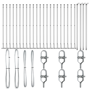 Posts per recinzione con piastre di base 26 pz Ø32mm 110cm in acciaio galvanizzato