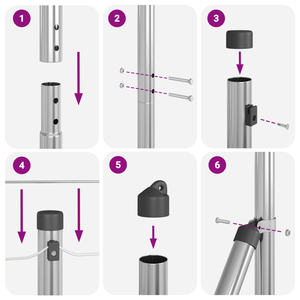 Pali di Recinzione con Piastra di Base 26 pezzi Ø32mm 68,5cm Acciaio Galvanizzato