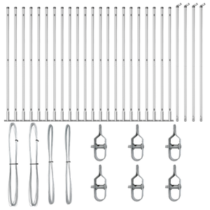 Pali per recinzione con basi 26 pcs Ø32mm 78,5cm Acciaio zincato