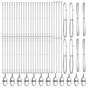 Pali per recinzione con basi 52 pcs Ø32mm 78,5cm Acciaio zincato