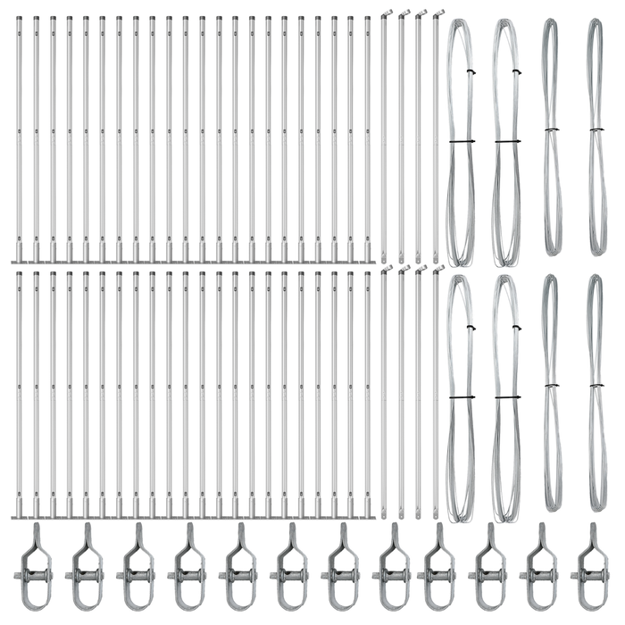Pali per recinzione con basi 52 pcs Ø32mm 78,5cm Acciaio zincato