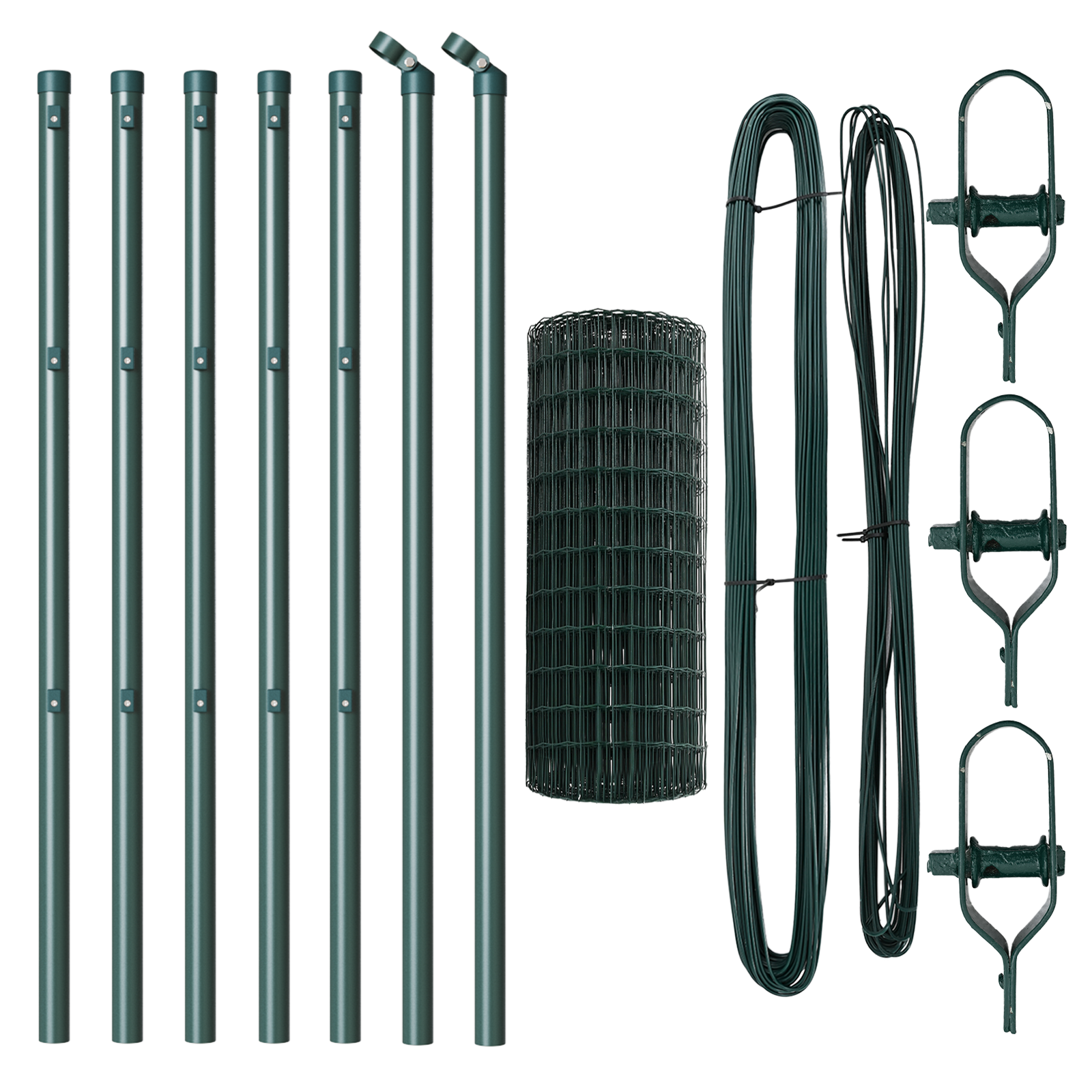 Recinzione Euro con 7 Poste 0.8x10 m Acciaio Zincato Verde