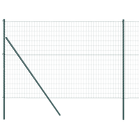Recinzione Euro con 7 post 1,5x10 m Acciaio zincato Verde