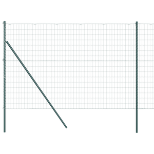 Recinzione Euro con 7 post 1,5x10 m Acciaio zincato Verde