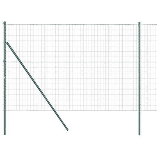 Recinzione Euro con 7 post 1,5x10 m Acciaio zincato Verde