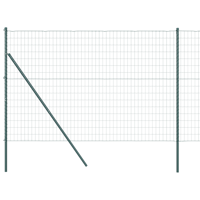 Recinzione Euro con 7 post 1,5x10 m Acciaio zincato Verde