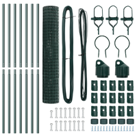 Recinzione Euro con 7 post 1,5x10 m Acciaio zincato Verde