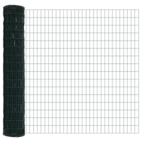 Recinzione Euro con 7 post 1,5x10 m Acciaio zincato Verde