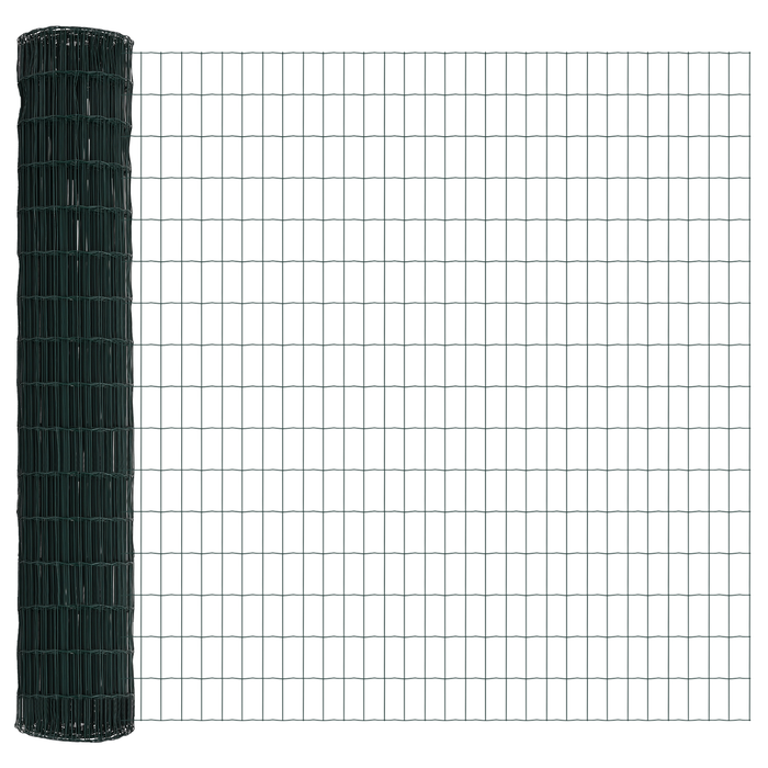 Recinzione Euro con 7 post 1,5x10 m Acciaio zincato Verde