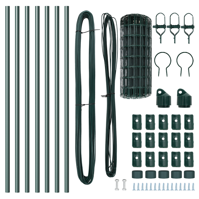 Recinzione Euro con 7 pali 0.6x10 m in acciaio galvanizzato verde