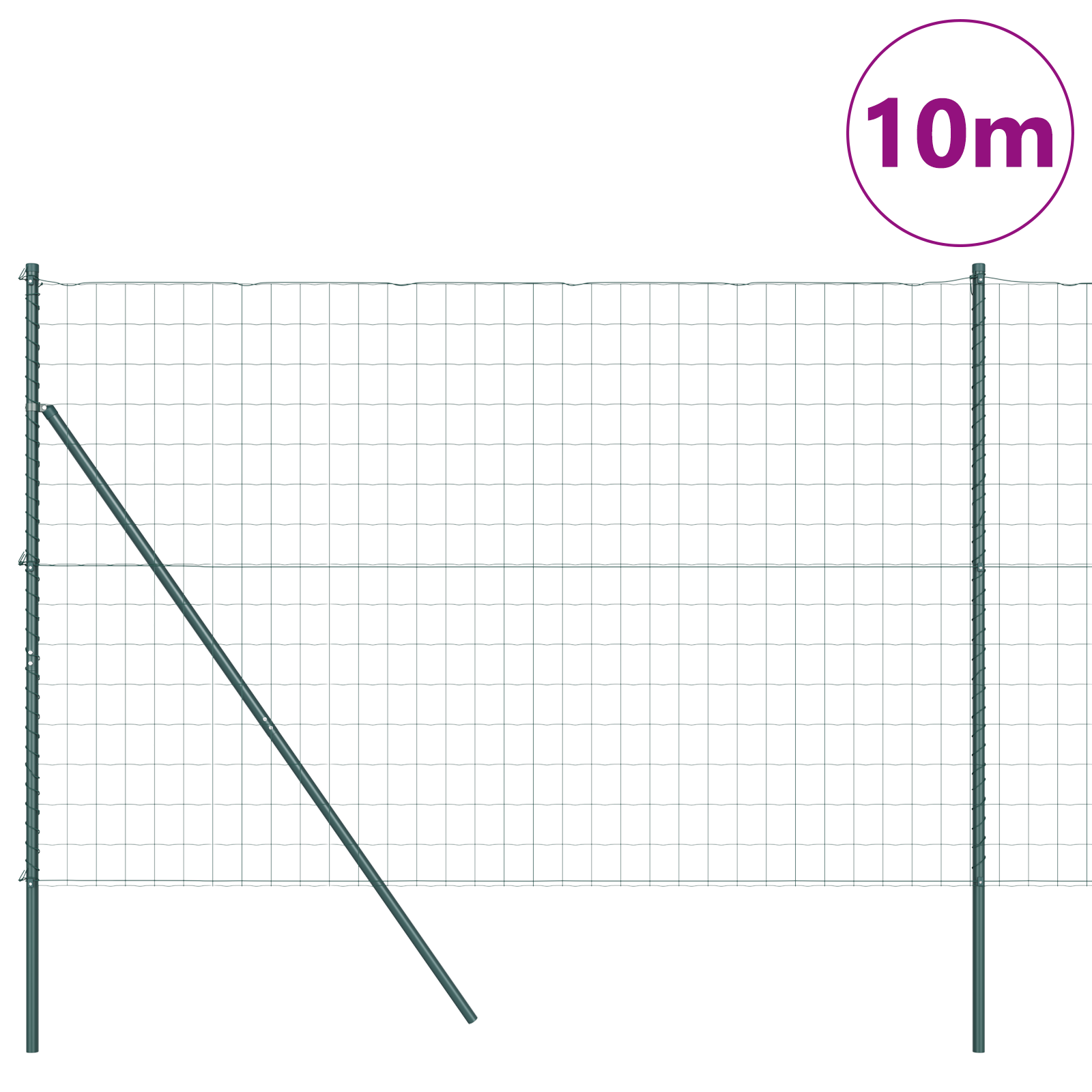Recinzione Euro con 7 pali 1.5x10 m in acciaio zincato verde