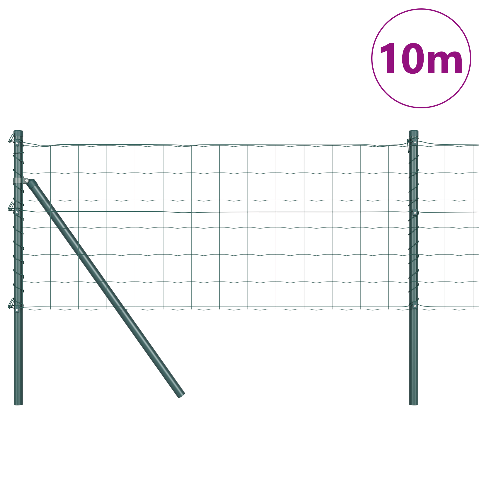 Euro Fence con 7 pali 0.6x10 m Acciaio zincato Verde