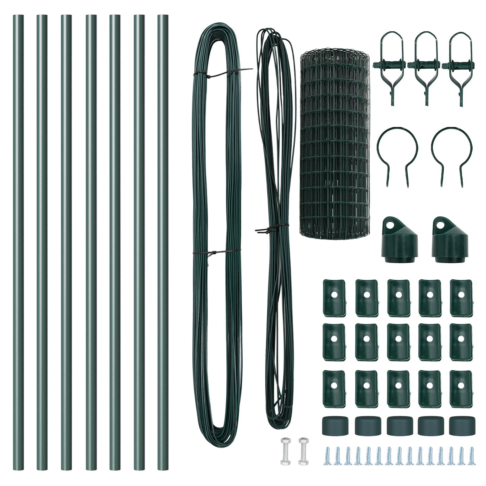 Euro Fence con 7 pali 0.6x10 m Acciaio zincato Verde