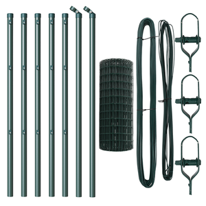 Recinzione Euro con 7 Post 0.8x10 m Acciaio Galvanizzato Verde