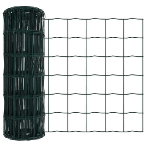 Recinzione Euro con 7 Post 0.8x10 m Acciaio Galvanizzato Verde