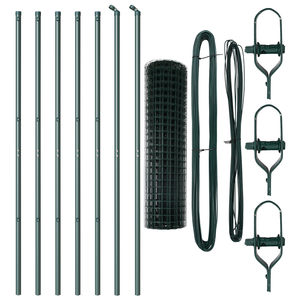 Recinzione Euro con 7 Pali da 1x10 m Acciaio Zincato Verde