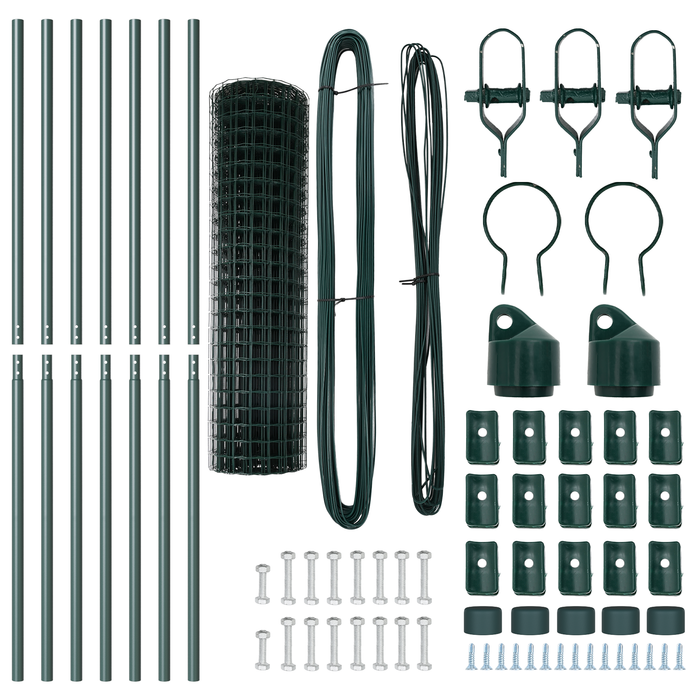 Recinzione Euro con 7 pali 1,2x10 m Acciaio zincato Verde