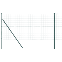 Recinzione Euro con 7 Post 1.4x10 m in Acciaio Galvanizzato Verde