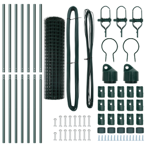 Recinzione Euro con 7 Post 1.4x10 m in Acciaio Galvanizzato Verde