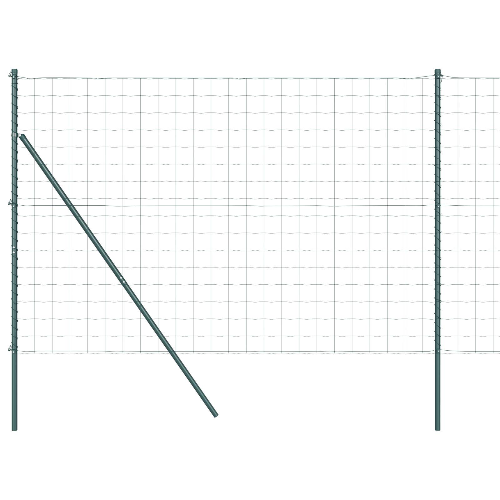 Recinzione Euro con 7 pali 1.5x10 m Acciaio zincato Verde