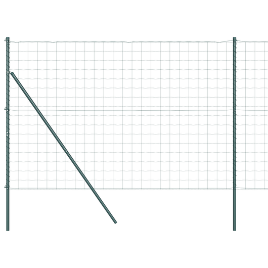 Recinzione Euro di con 7 Post 1.6x10 m Acciaio Galvanizzato Verde