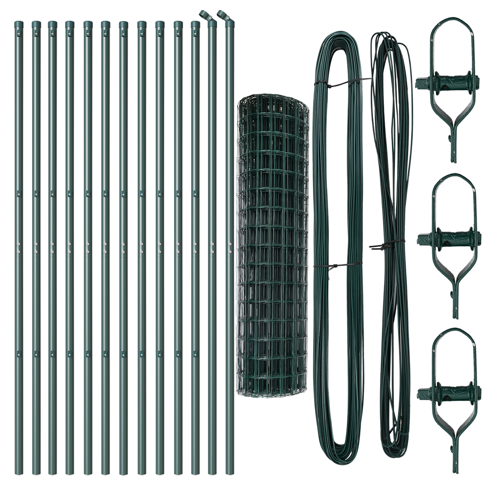 Recinzione Euro con 13 post 1x25 m Acciaio zincato Verde