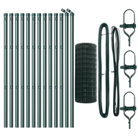 Recinto Euro con 13 pali 0.6x25 m Acciaio zincato Verde