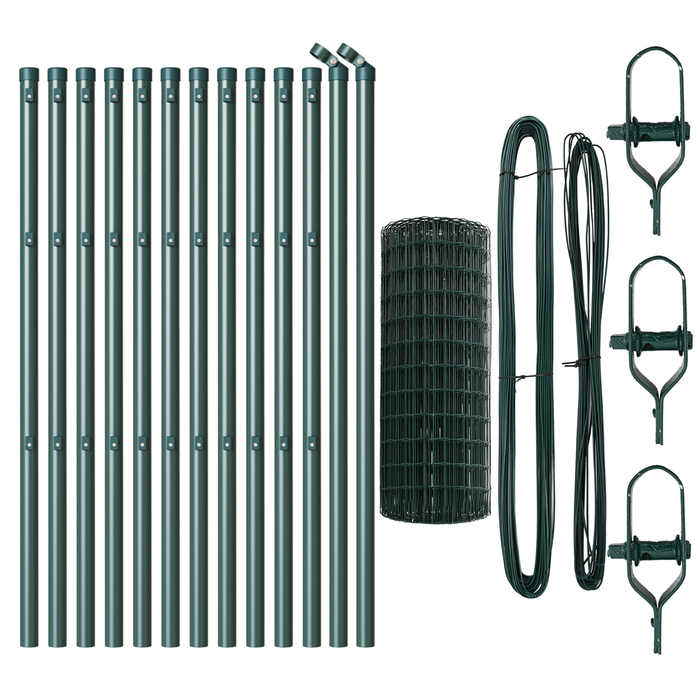 Recinto Euro con 13 pali 0.6x25 m Acciaio zincato Verde